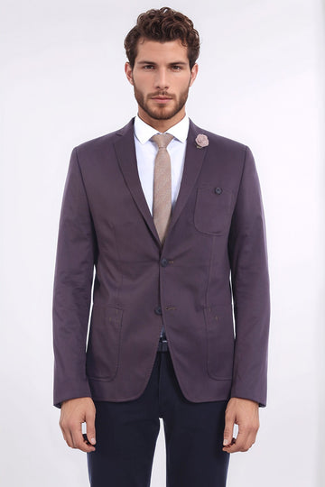 Doppi bottoni Mono risvolto Borsa Tasca Marrone Giacca-Wessi