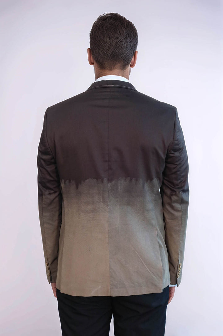 Giacca in cotone Brown a 2 bottoni mono con revers - Wessi