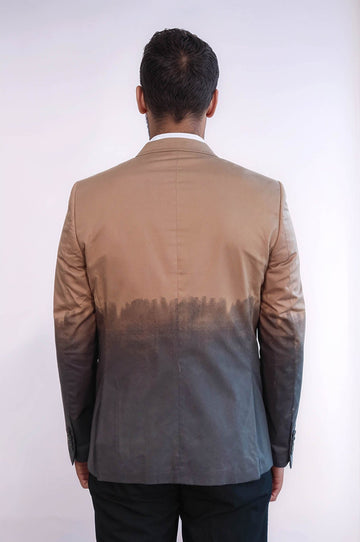 Slim Fit Cotton Brown Blazer - Wessi