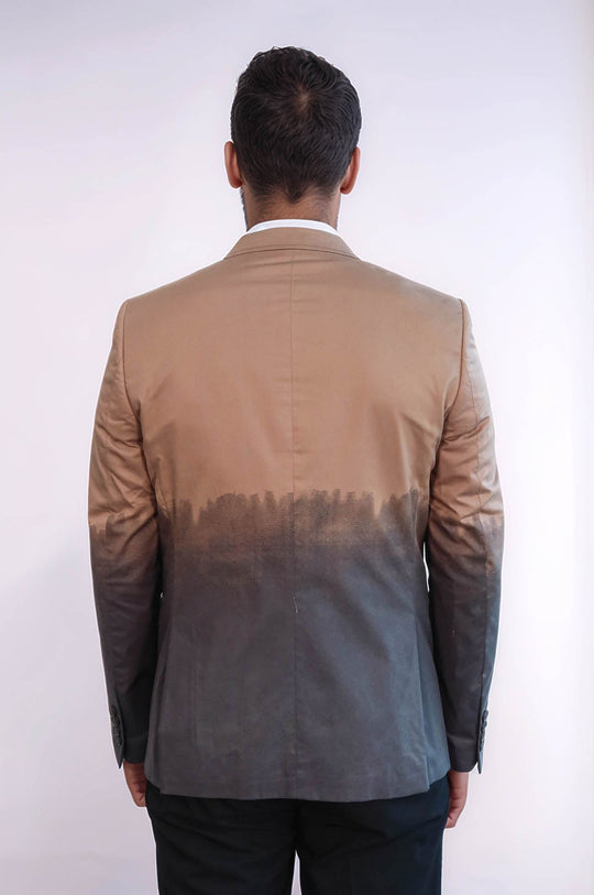 Slim Fit Cotton Brown Blazer - Wessi