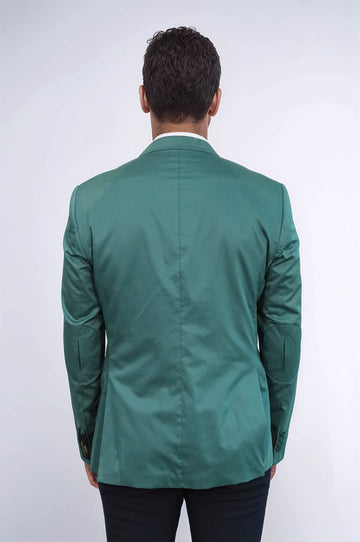 Modeled Cotton Green Blazer - Wessi