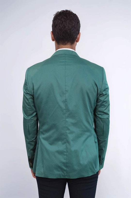Modeled Cotton Green Blazer - Wessi