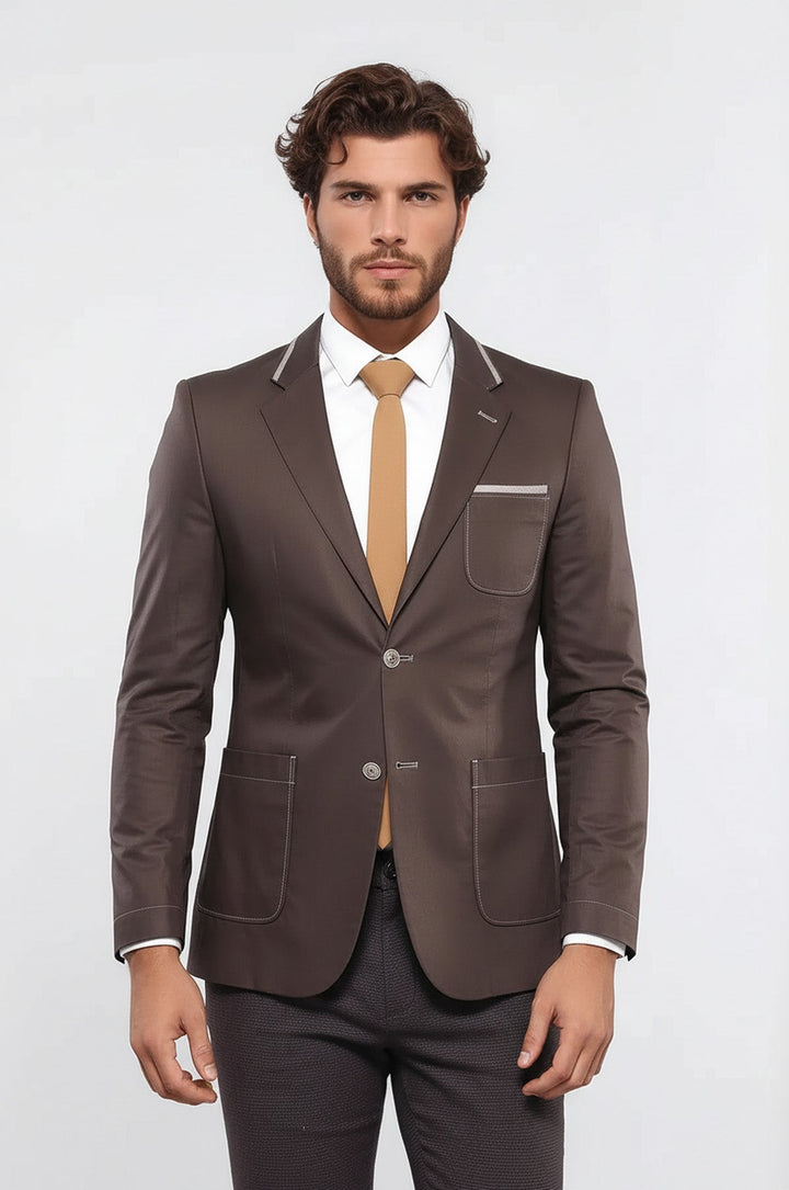 2-пуговичный карман для сумки коричневого цвета-Wessi