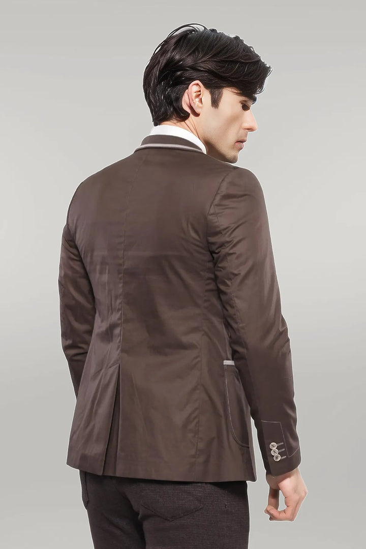 2 Button Bag Pocket Brown Jacket-Wessi