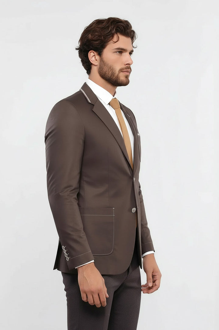 2-пуговичный карман для сумки коричневого цвета-Wessi