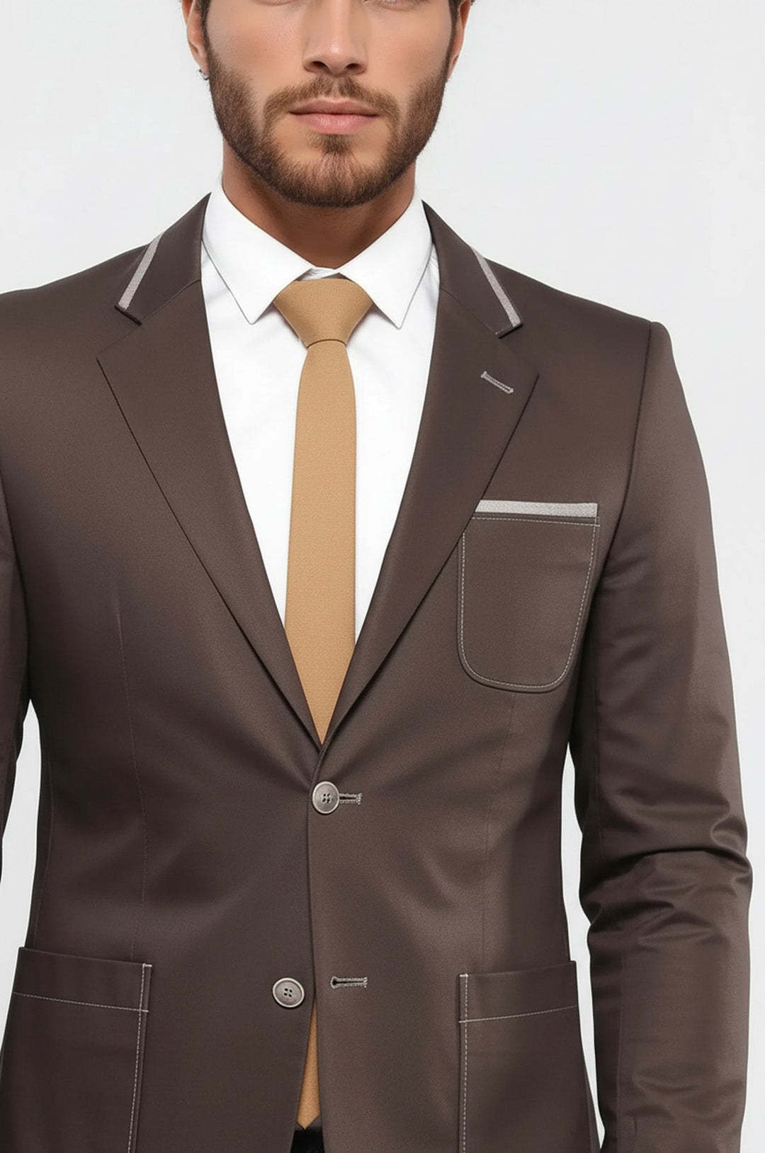 2-пуговичный карман для сумки коричневого цвета-Wessi