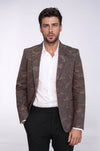 Single Button Camouflage Green Jacket-Wessi