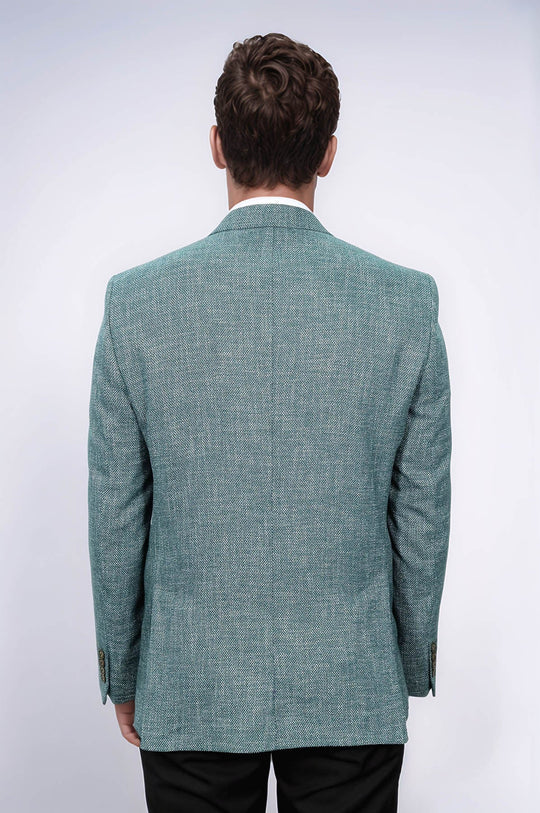 Self-Patterned Green Men's Blazer | Wessi