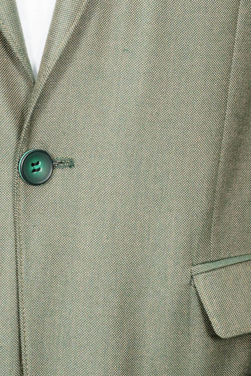 Giacca verde con mezza fodera e bottone singolo, colletto a punta, Wessi