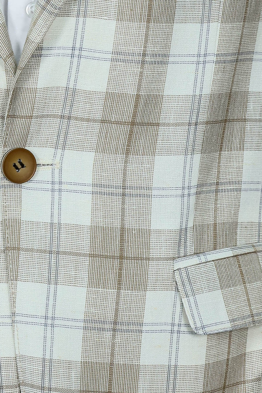 Blazer Marrón Claro Con Un Solo Botón Y Cuello Ancho En Punta - Wessi