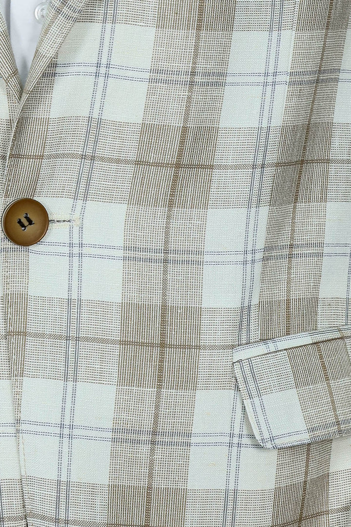Blazer Marrón Claro Con Un Solo Botón Y Cuello Ancho En Punta - Wessi