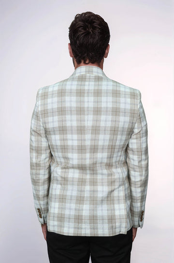 Single Button Wide Pointed Collar Light Brown Blazer - Wessi