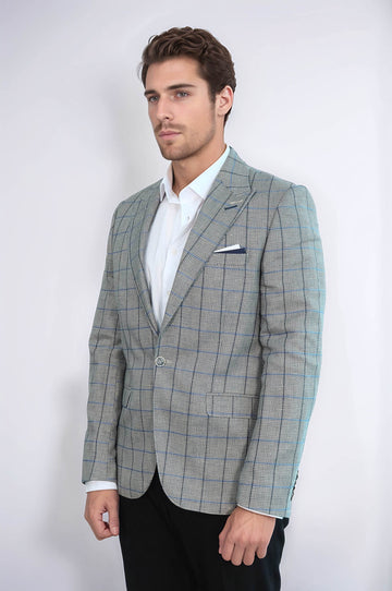 Blazer Bleu Clair Col Pointu à Un Bouton - Wessi