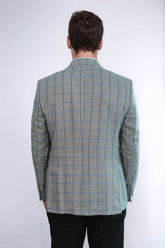 Blazer Bleu Clair Col Pointu à Un Bouton - Wessi