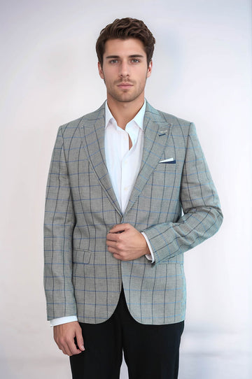 Blazer Bleu Clair Col Pointu à Un Bouton - Wessi