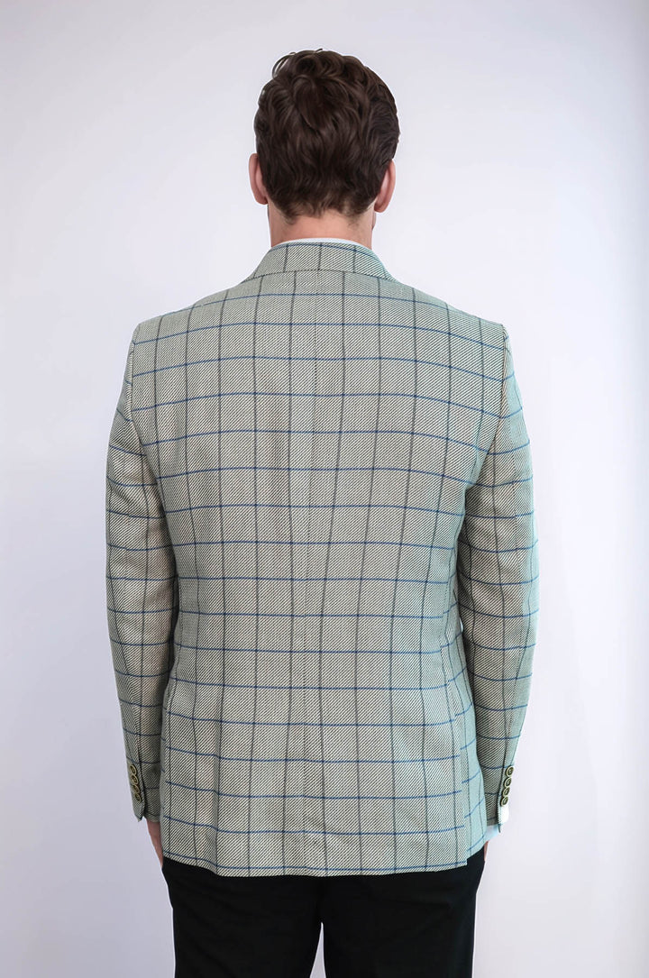 Blazer beige con colletto a punta e bottone singolo - Wessi