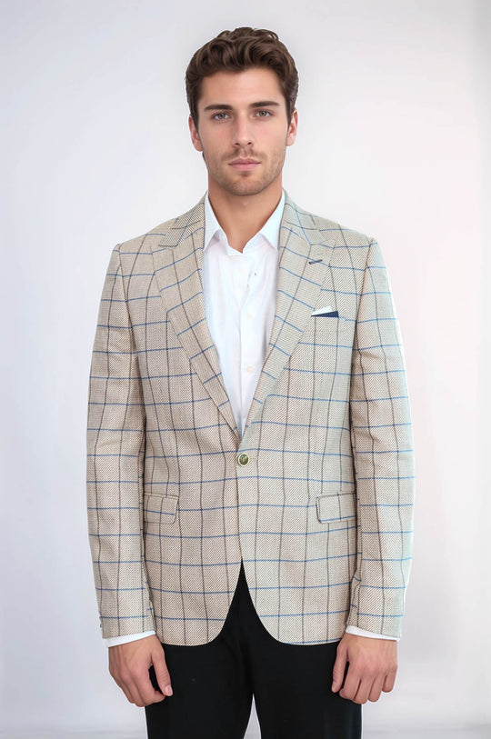 سترة بيج بياقة مدببة بزر واحد - ويسي