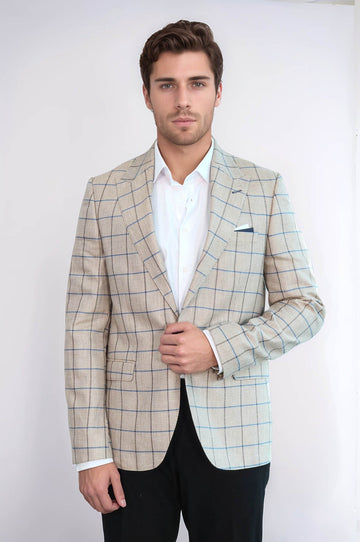 سترة بيج بياقة مدببة بزر واحد - ويسي