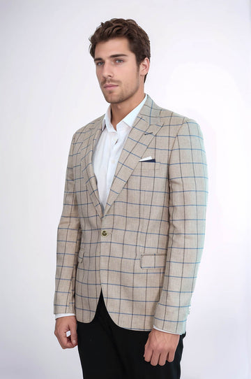 سترة بيج بياقة مدببة بزر واحد - ويسي