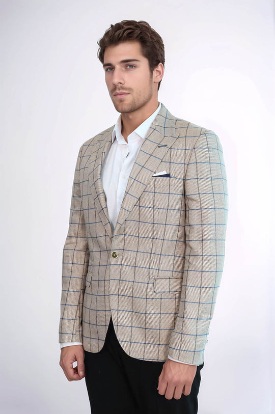 سترة بيج بياقة مدببة بزر واحد - ويسي