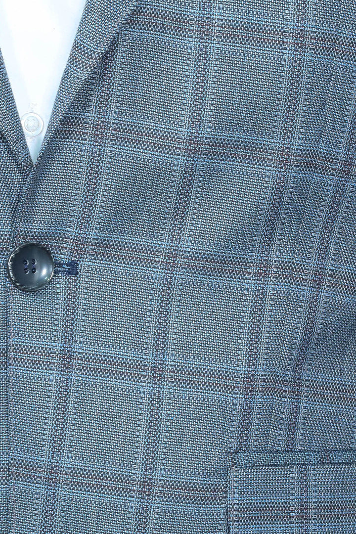 Blazer Hombre Slim Fit Cuadros Gris - Wessi