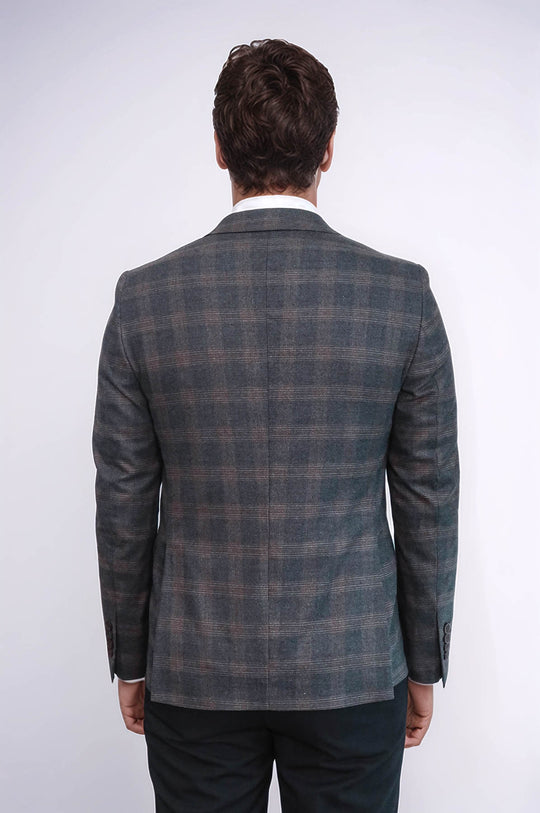 Chaqueta Ahumada Cuadros Con Pañuelo - Wessi