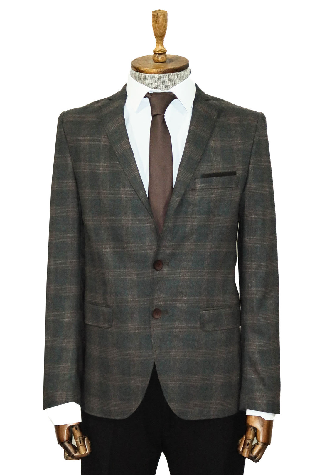 Plaid Smoked Jacket with Handkerchief - Wessi