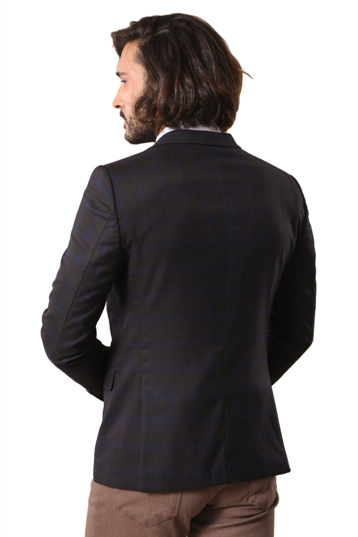 Plaid Brown Jacket with Handkerchief - Wessi