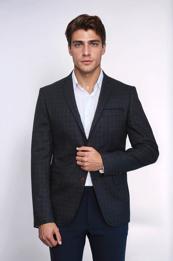Chaqueta Marrón Cuadros con Pañuelo - Wessi