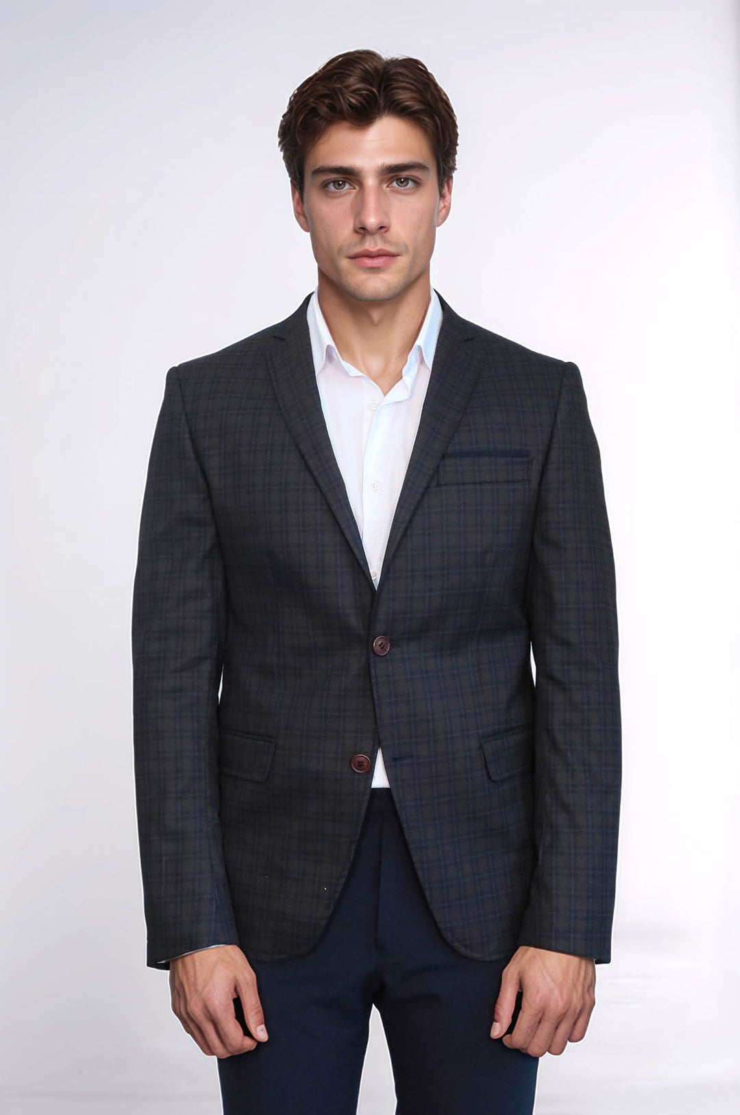 Chaqueta Marrón Cuadros con Pañuelo - Wessi