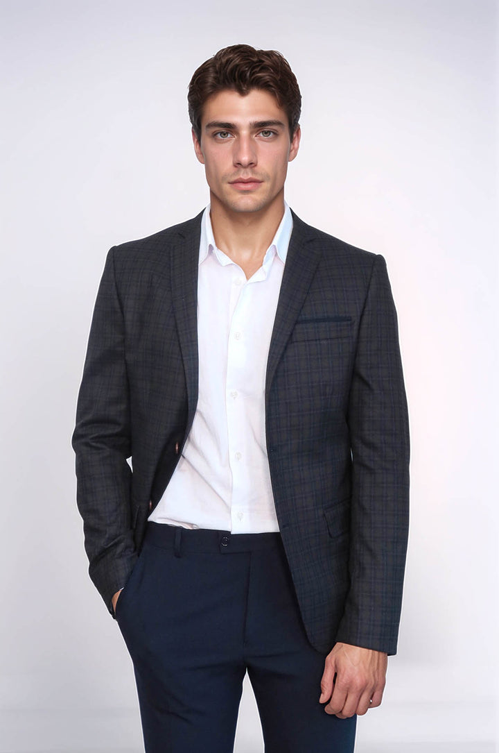 Chaqueta Marrón Cuadros con Pañuelo - Wessi