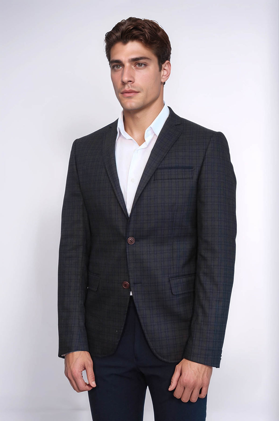 Chaqueta Marrón Cuadros con Pañuelo - Wessi