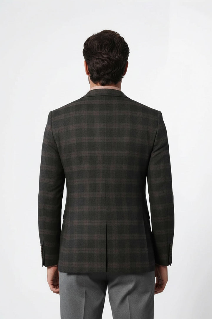 Приталенный шерстяной пиджак в клетку - Wessi