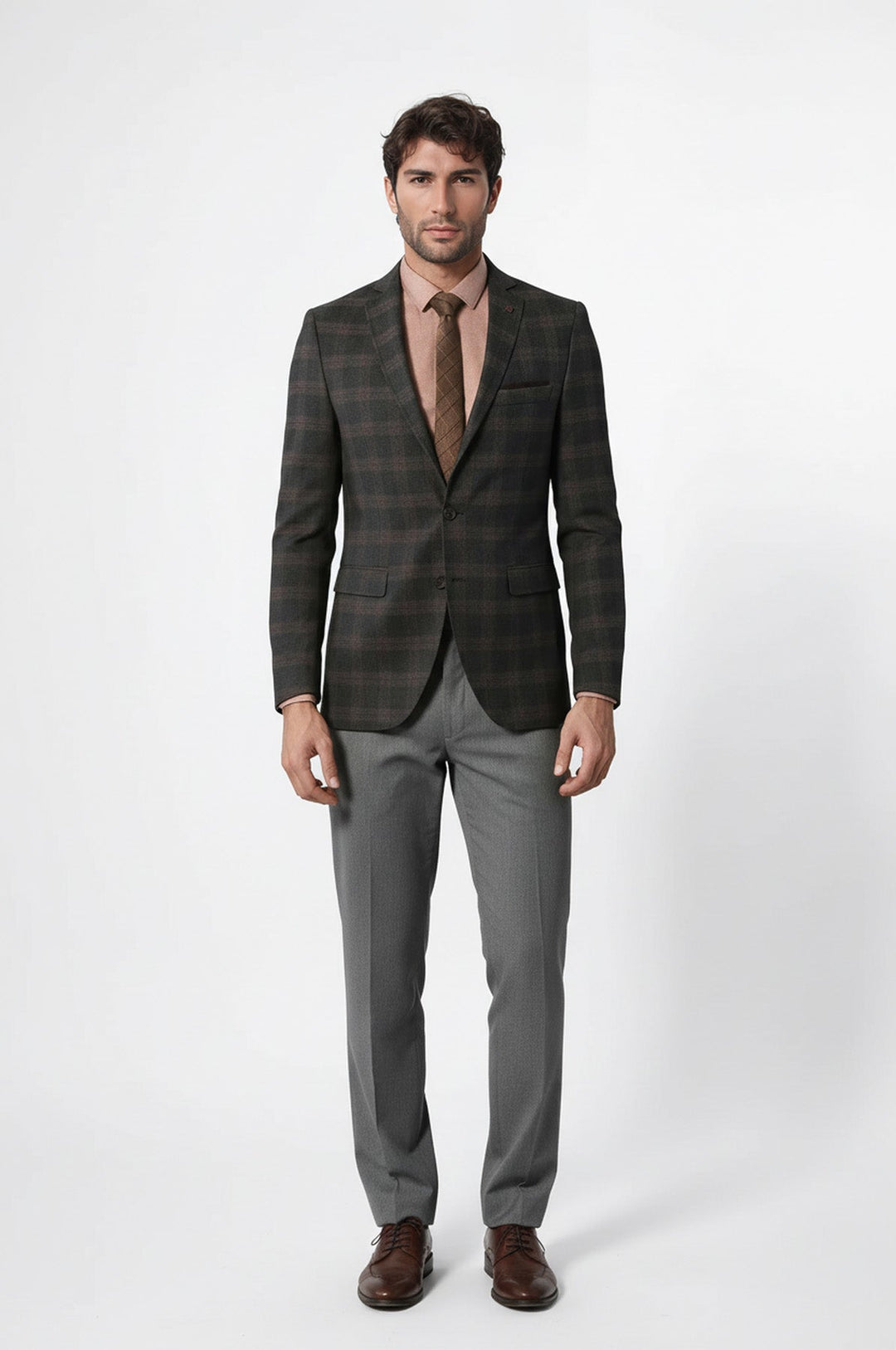 Приталенный шерстяной пиджак в клетку - Wessi