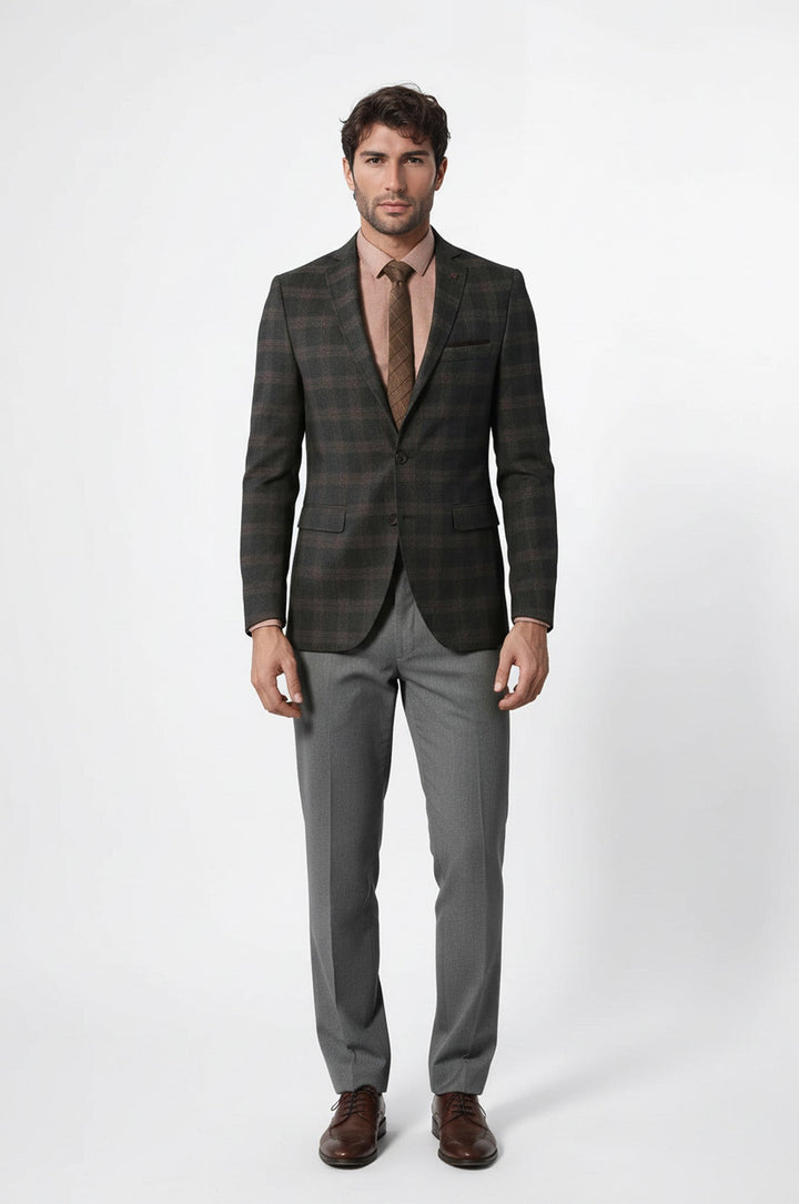 Приталенный шерстяной пиджак в клетку - Wessi