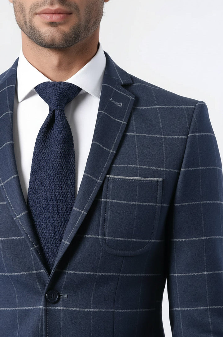 Модель приталенного кроя темно-синего жакета | Весс