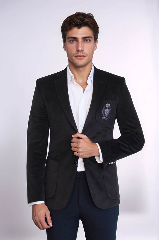 Bag Pocket Rigging Velvet Black Jacket-Wessi