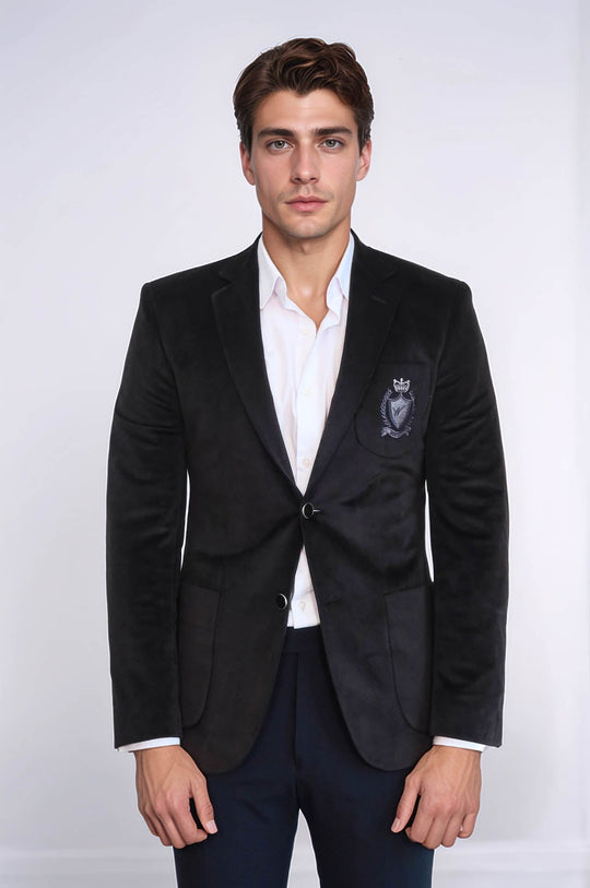 Bag Pocket Rigging Velvet Black Jacket-Wessi