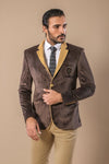 Blazer beige clair à fourrure | Wess