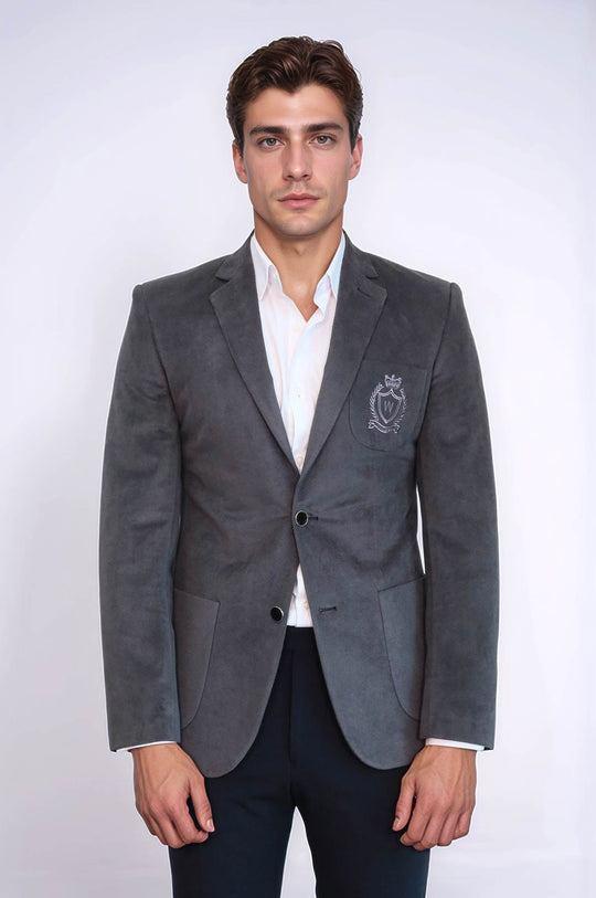 Bag Pocket Rigging Velvet Grey Jacket-Wessi