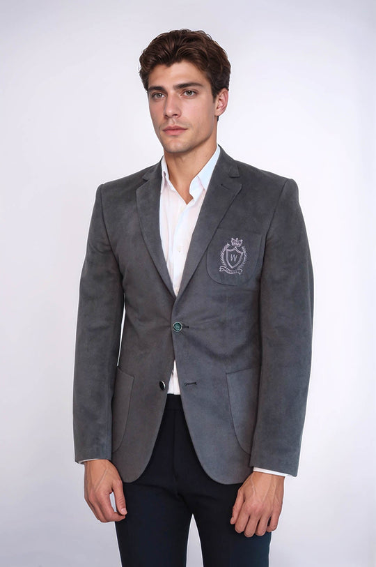 Bag Pocket Rigging Velvet Grey Jacket-Wessi