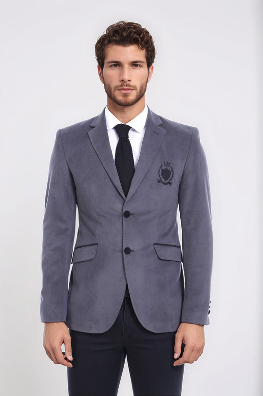 Pocket Flap Rigging Velvet Grey Jacket-Wessi