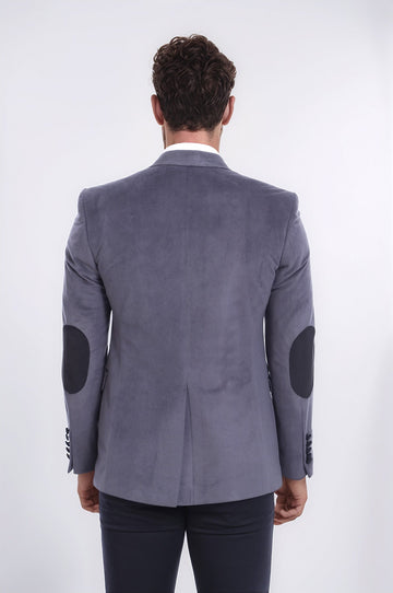 Pocket Flap Rigging Velvet Grey Jacket-Wessi