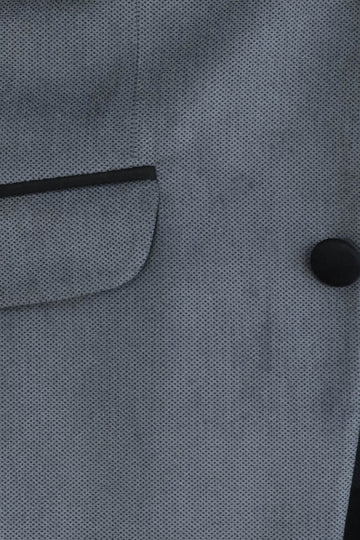 Chaqueta gris terciopelo con solapa y bolsillo-Wessi