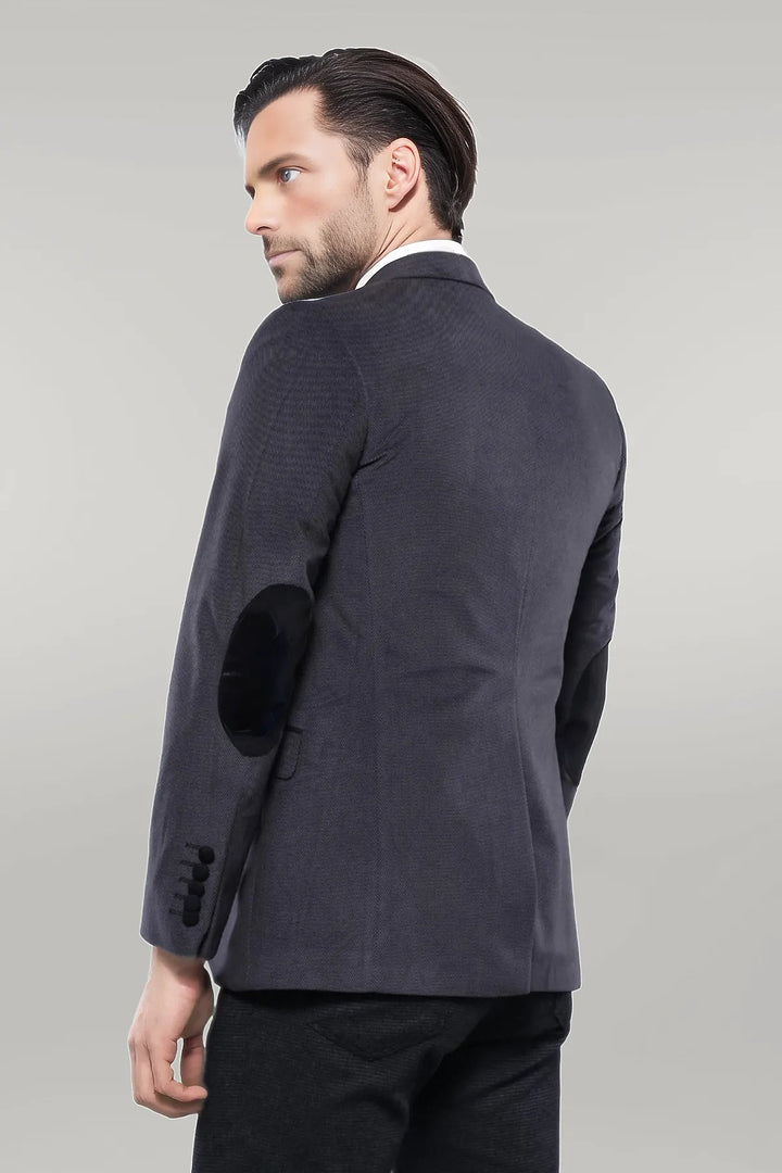 Pocket Flap Rigging Velvet Grey Jacket-Wessi