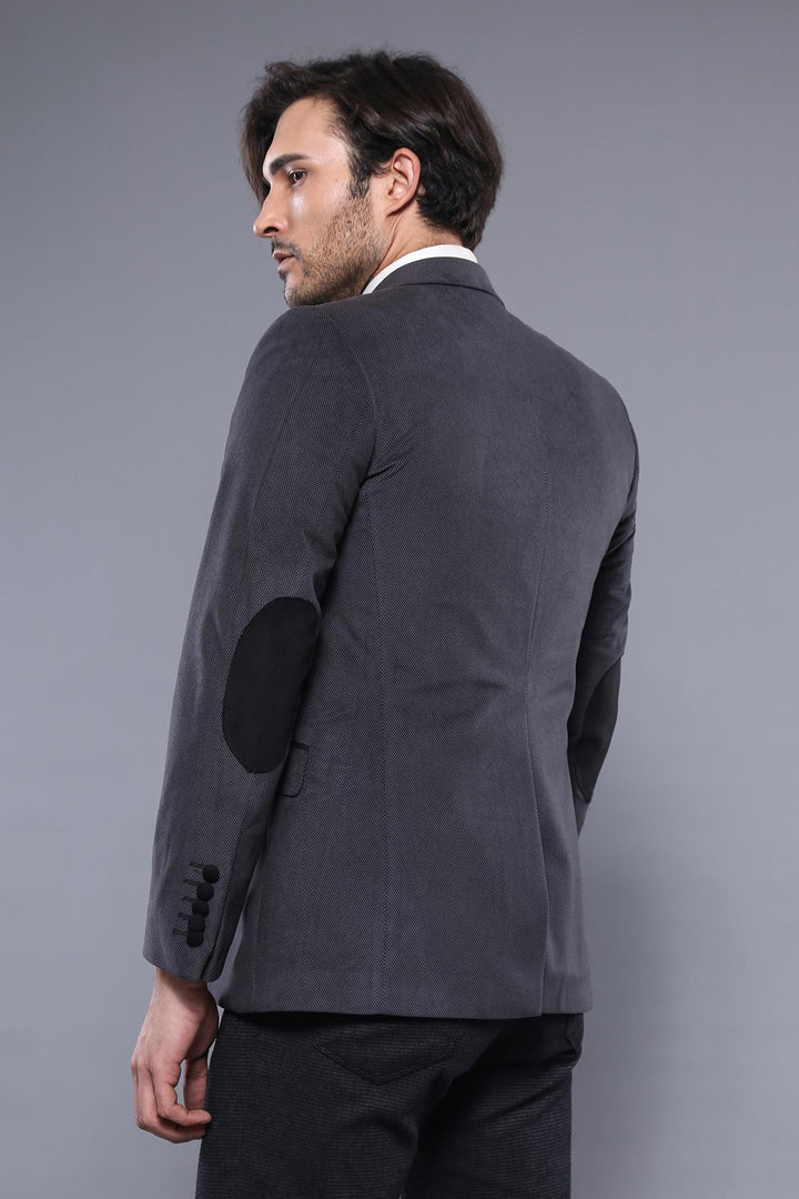 Pocket Flap Rigging Velvet Grey Jacket-Wessi