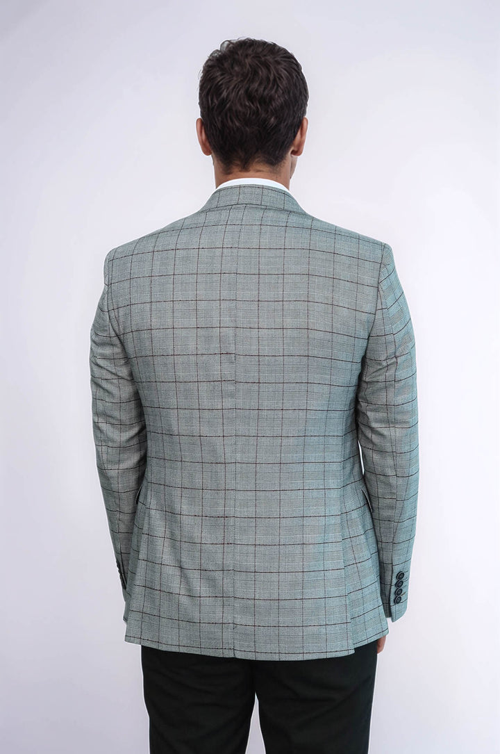 Set of Plaid Blazer and Vest - Wessi
