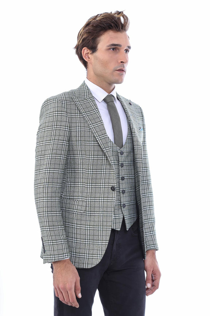 Ensemble Blazer et Gilet à Carreaux - Wessi
