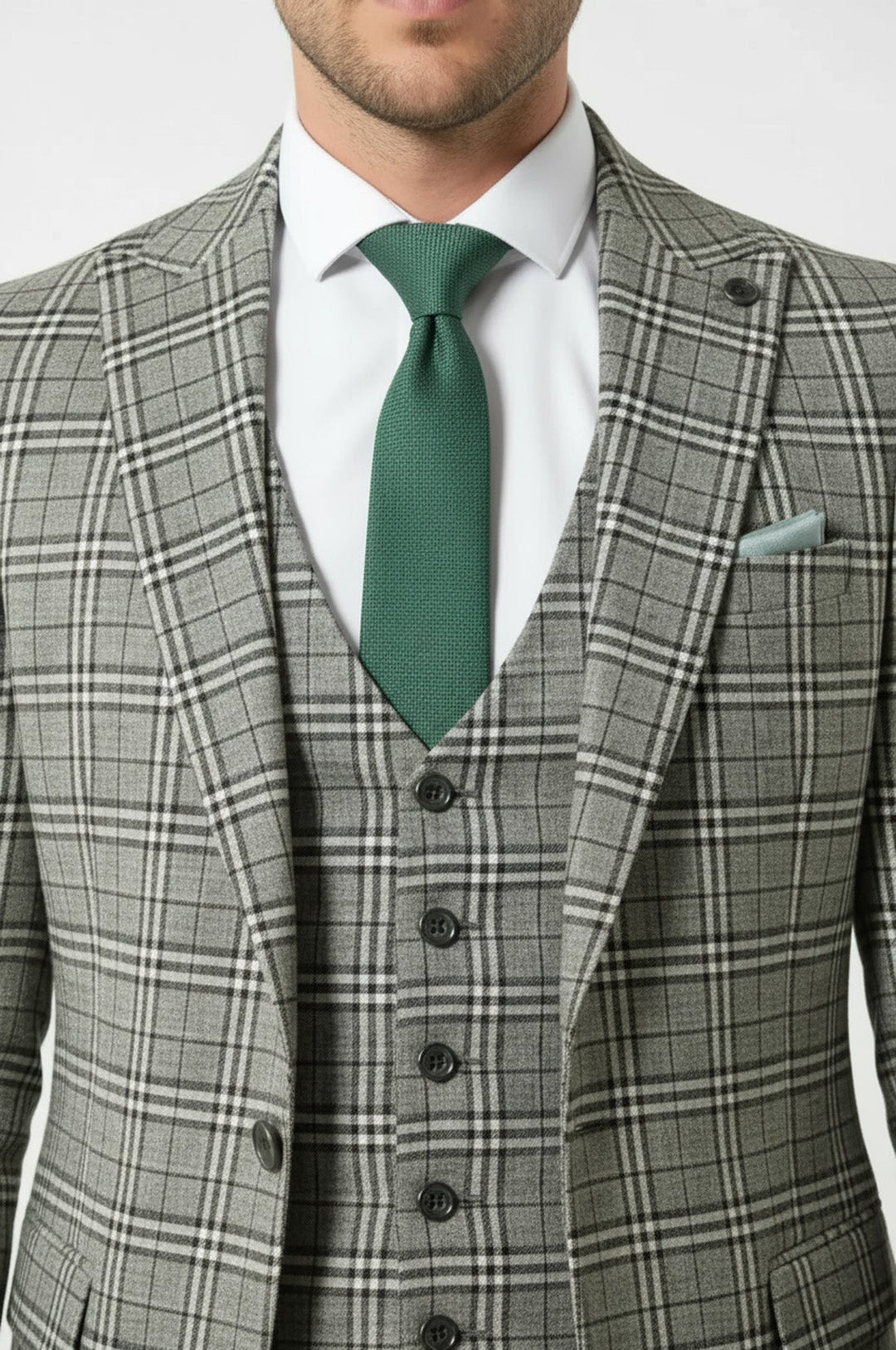 Conjunto de chaqueta y chaleco a cuadros - Wessi