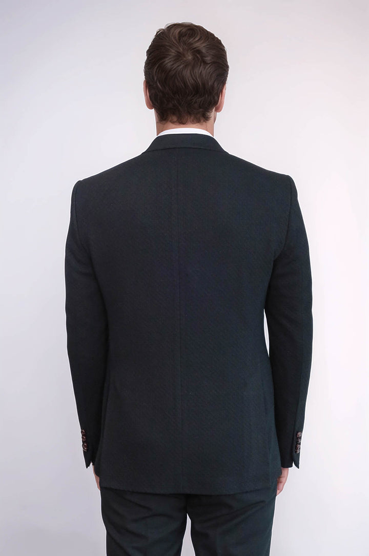 Blazer negro de corte slim con doble botonadura - Wessi